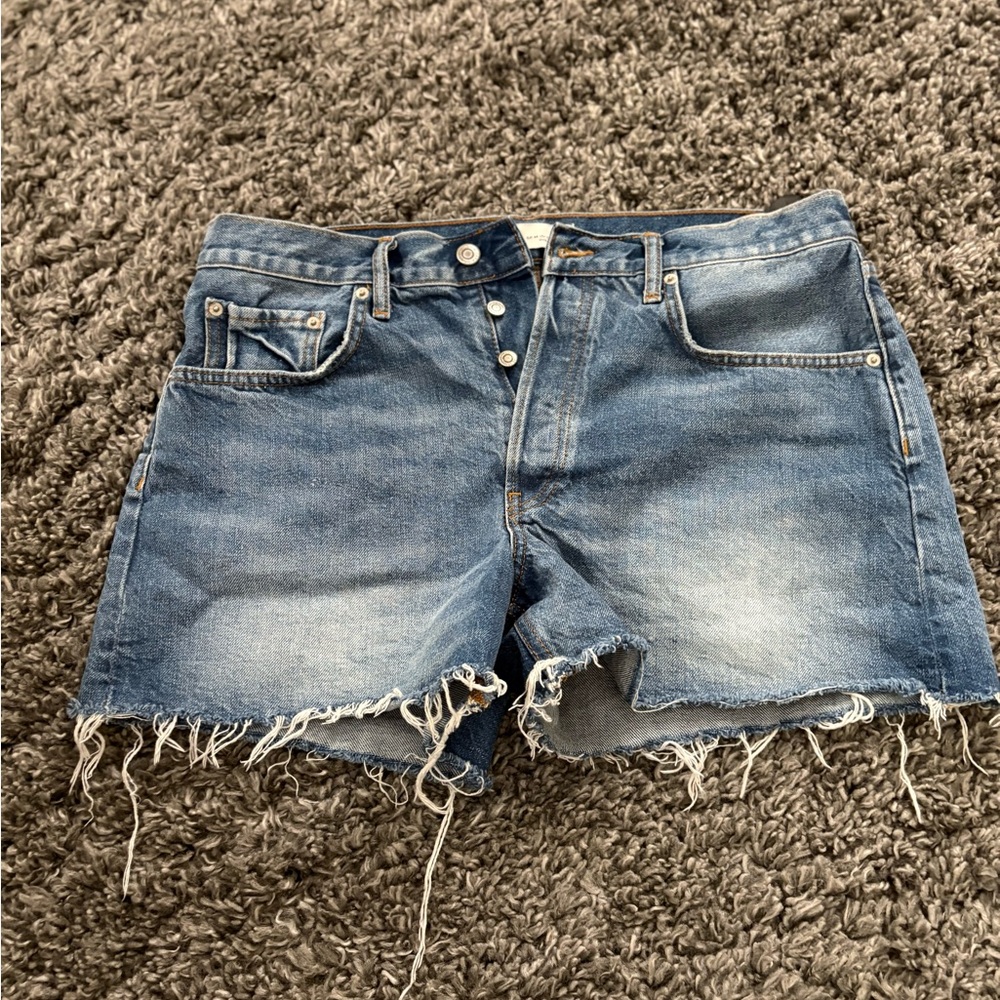 Zara Distressed Blue Jean Shorts